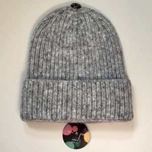 Anthropologie Pick a Pom Beanie Base Grey